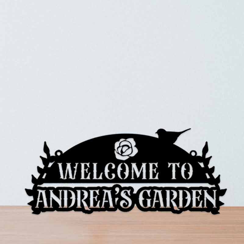 Custom Garden Sign Welcome To Our Garden Hanging Sign