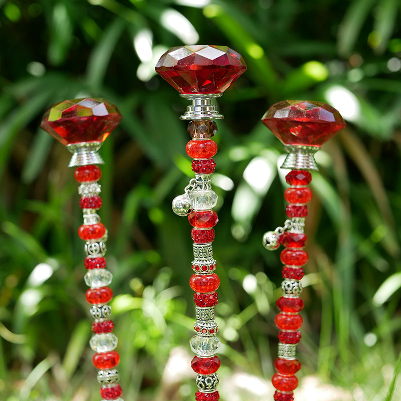 Garden Decor Handmade Beaded Fairy Garden Stakes With Diamond