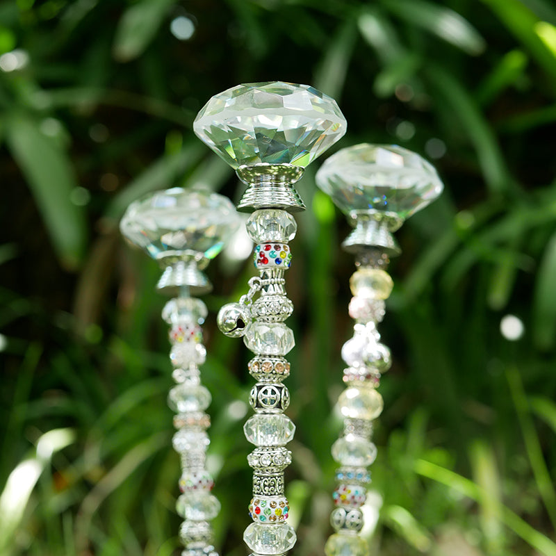 Garden Decor Handmade Beaded Fairy Garden Stakes With Diamond