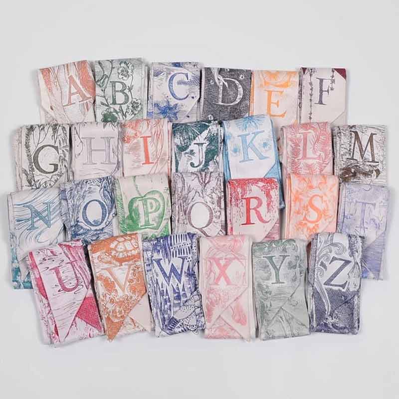 Alphabet Tarot Scarf Hair Skinny-wrap Small Ribbon