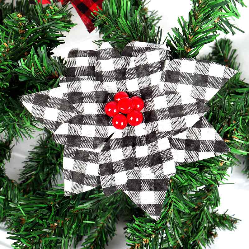 Artificial Christmas Flowers Plaid Floral Centerpieces