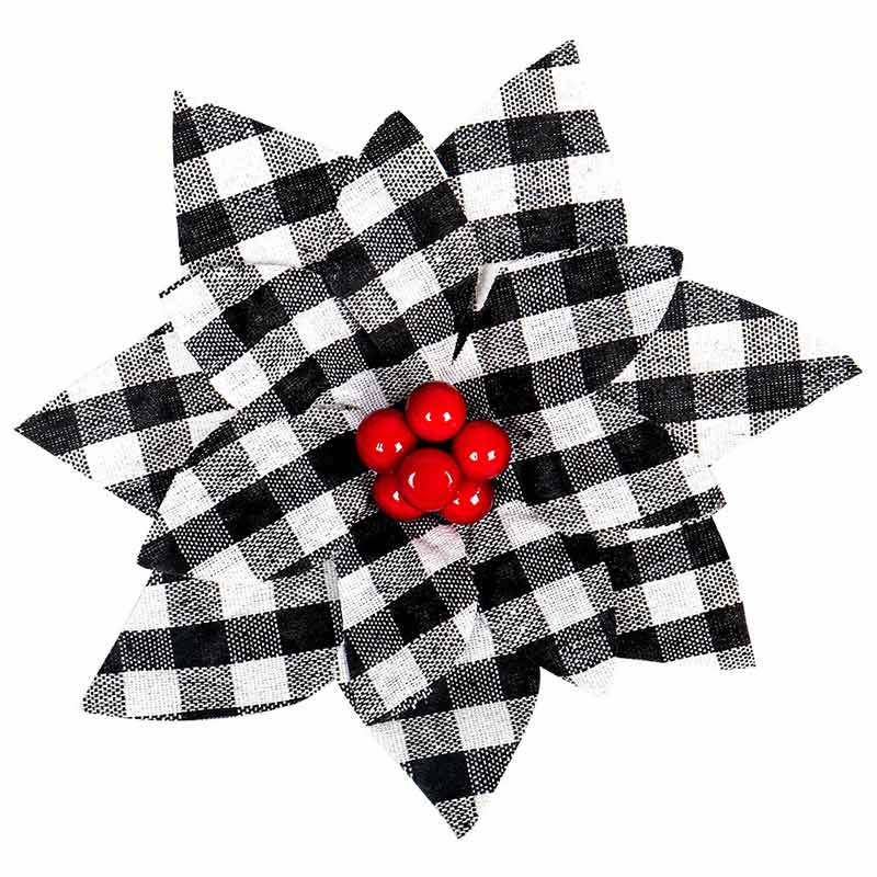 Artificial Christmas Flowers Plaid Floral Centerpieces