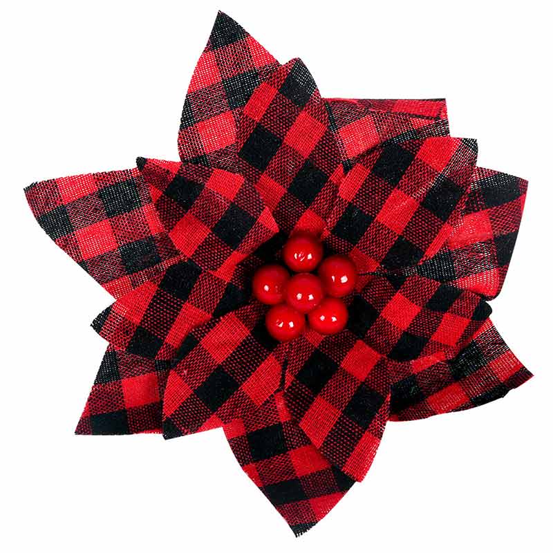 Artificial Christmas Flowers Plaid Floral Centerpieces