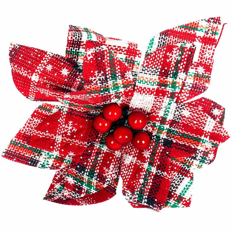 Artificial Christmas Flowers Plaid Floral Centerpieces