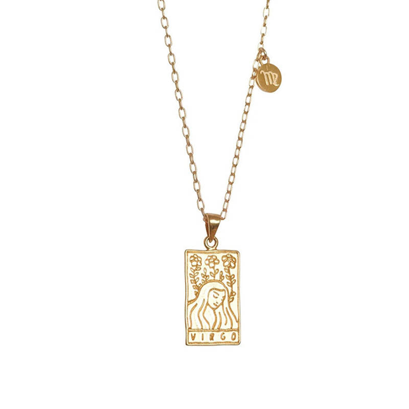 Astrology Pendant Gold Filled Zodiac Sign Celestial Necklace