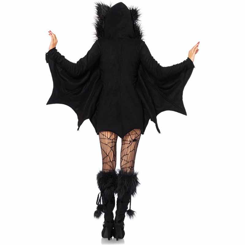 Bat Costume Black Cozy Vampire Cosplay Zipper Bodysuit