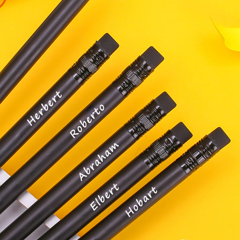 Black Custom Pencils Name Pencils Personalized Stationery Sets Classroom Pencils
