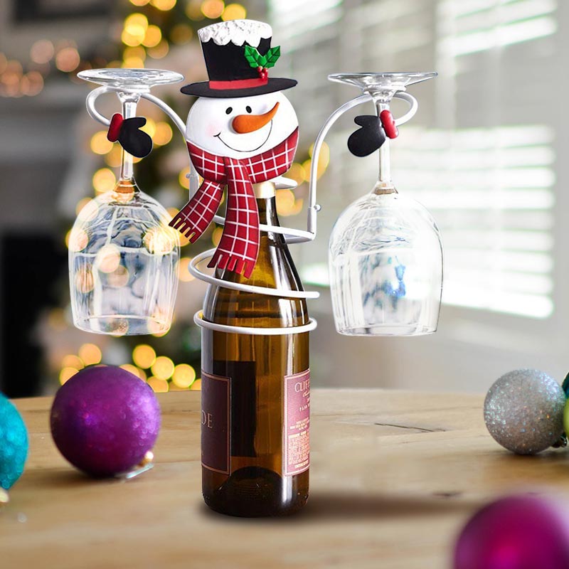 Bottle Holder Christmas Santa & Snowman Wine Bottle Holder