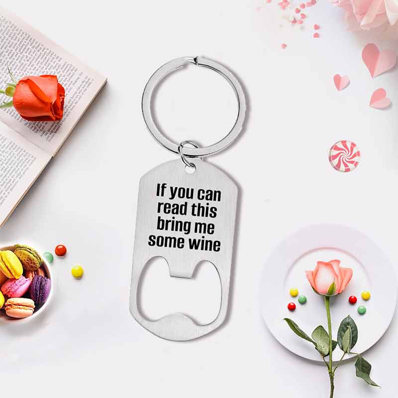 Bottle Opener Keychain Custom Letters Bartender Keychain