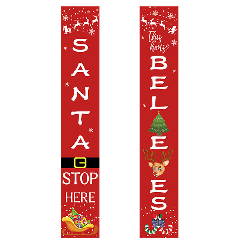 Christmas Banner For Front Door Merry Xmas Porch Banner
