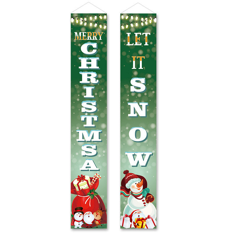 Christmas Banner For Front Door Merry Xmas Porch Banner