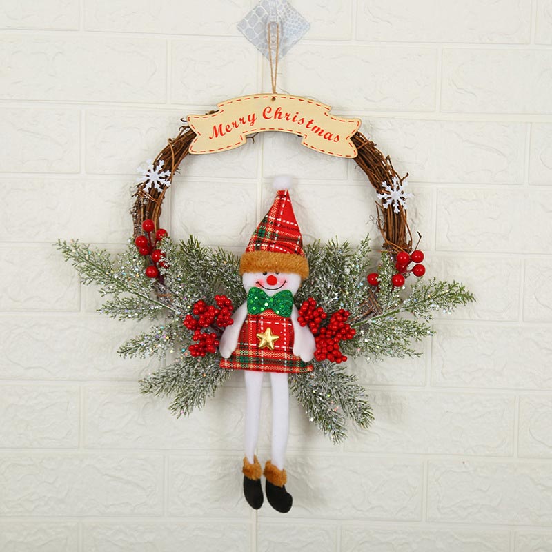 Christmas Garland Branch Vine Snowman Wreath Hangings