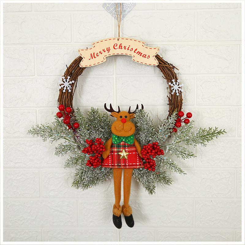 Christmas Garland Branch Vine Snowman Wreath Hangings