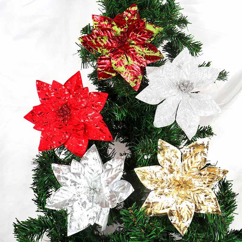 Christmas Poinsettia Flower Artificial Christmas Decor