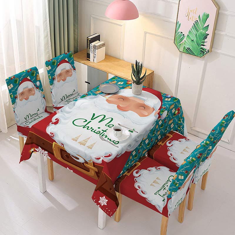 Christmas Tablecloths Santa Claus Chair Cover Decor