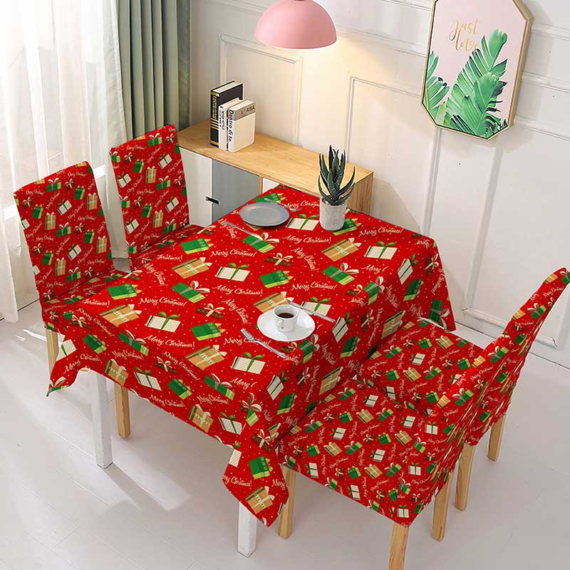 Christmas Tablecloths Santa Claus Chair Cover Decor