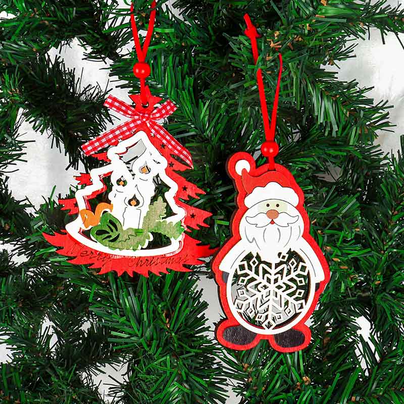 Christmas Tree Decor Charm Carving Ornament Hangers