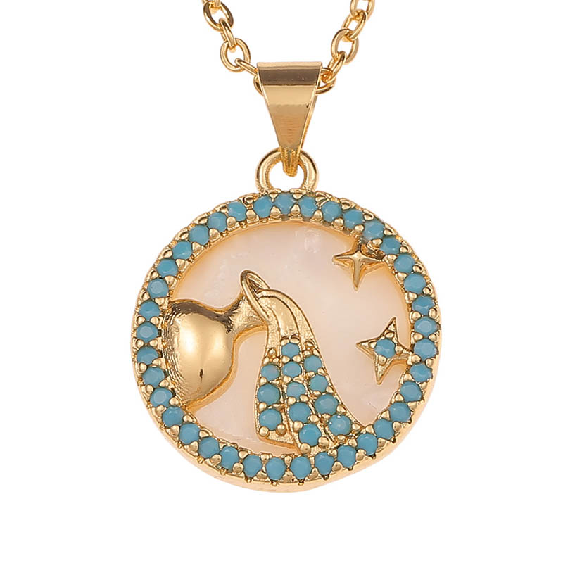 Constellation Pendant with Zircon For Mom Zodiac Necklace