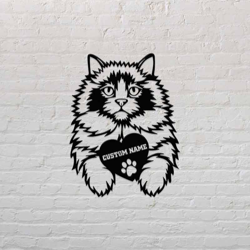 Custom Cat Metal Artwork Doll Cat Name Decor Portrait