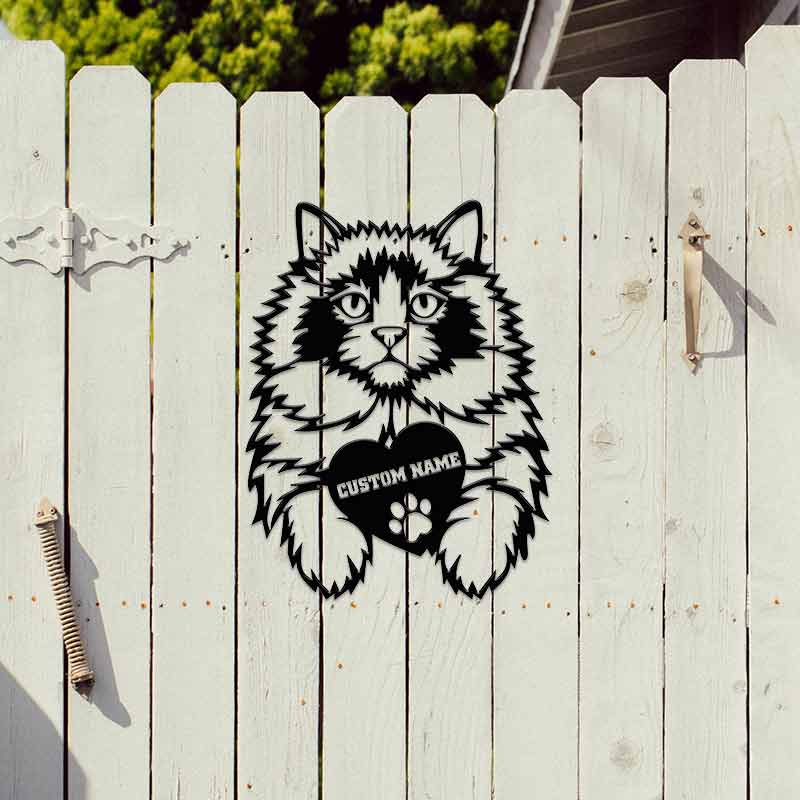 Custom Cat Metal Artwork Doll Cat Name Decor Portrait