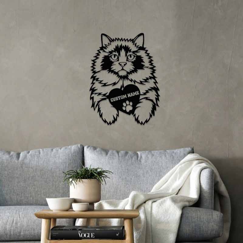 Custom Cat Metal Artwork Doll Cat Name Decor Portrait