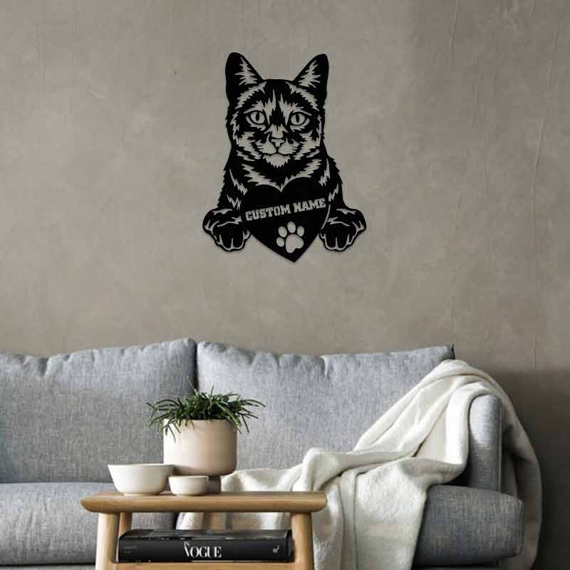 Custom Cat Portraits Tabby Cat With Name Portrait