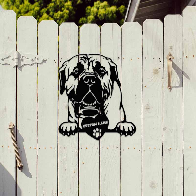 Custom Dog Sign Personalized Photo Bulldog Monograms