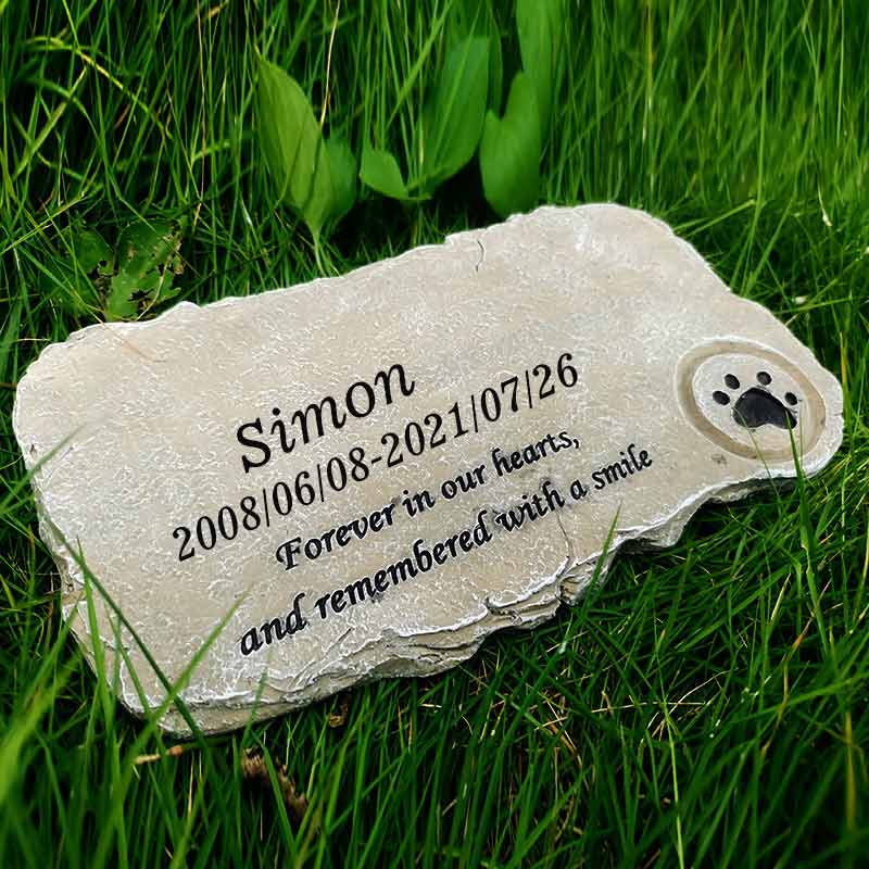 Custom Headstone Outdoor Memorial Pet Paw Stepping Stone