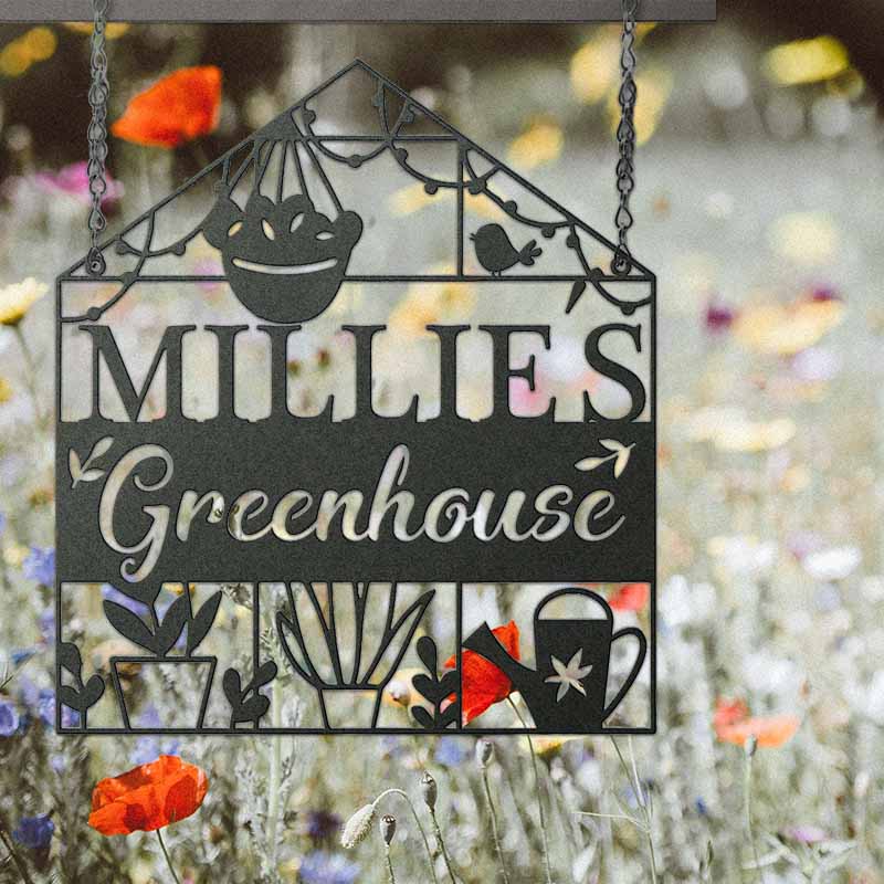 Custom Metal Works Customized Your Name Greenhouse Sign