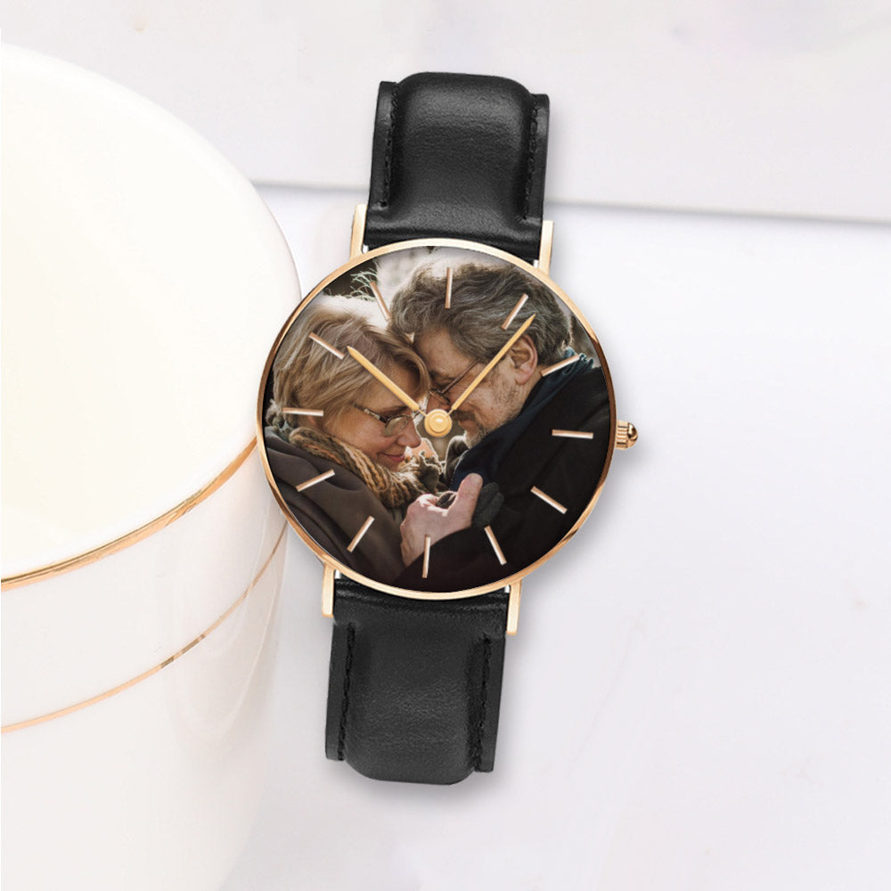 Custom Photo Women's Golden & Silver Pointers Quartz Watch Personalized Watch Picture