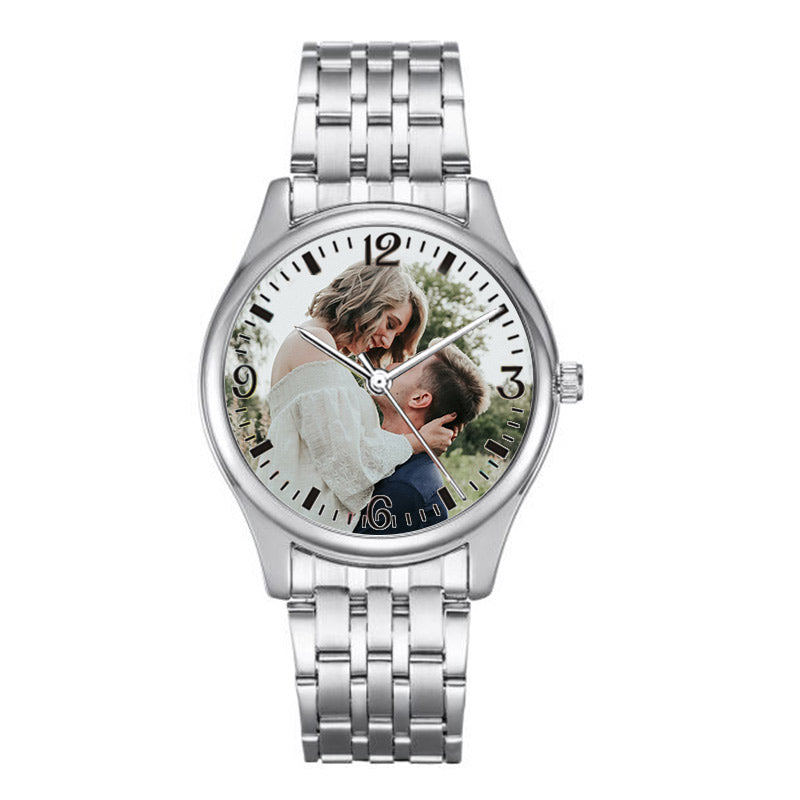 Custom Photo Wristwatch Couple Watch Personalized Quartz Watch for Men & Women