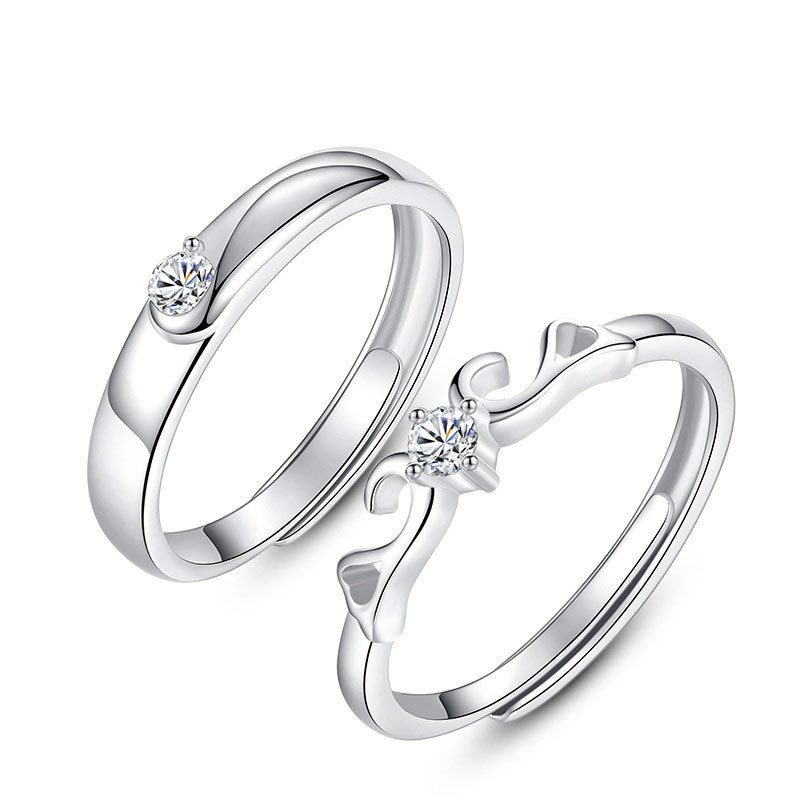 Buy Charismatic Name Engraved Couple Rings in Sterling Silver Online at  Best Prices - Giftcart.com