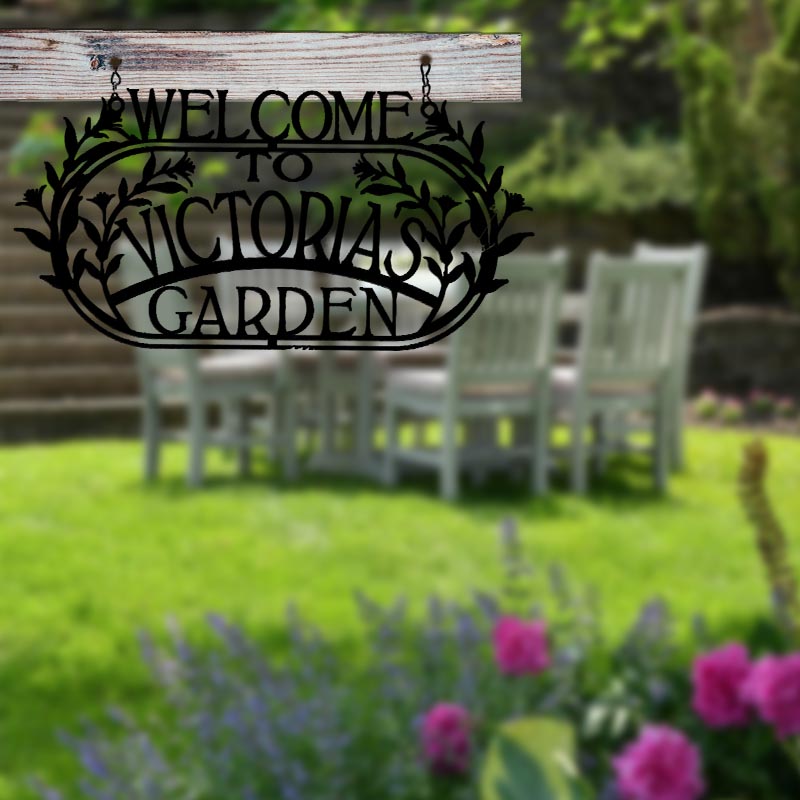 Customizable Yard Signs Welcome To The Garden Name Sign