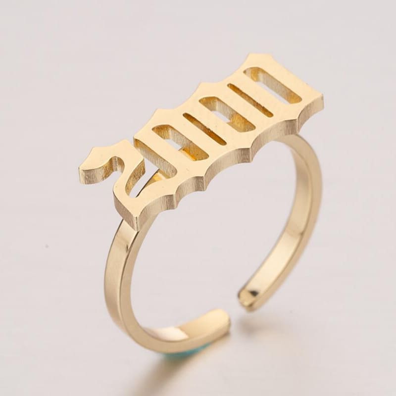 Personalised Roman Numeral Ring Custom Year Ring