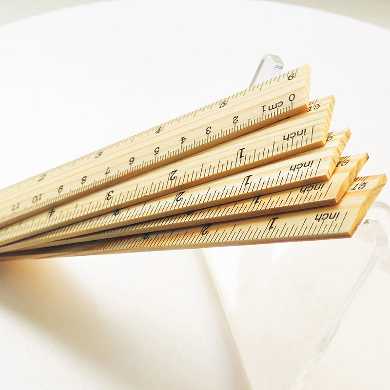 Customized Stationery Wooden Ruler Personalized Engraved Ruler For Students