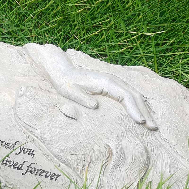 Dog Garden Statue Warm Golden Retriever Resin Tombstone