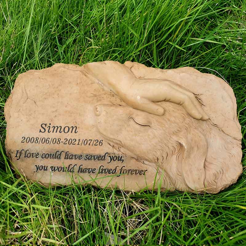 Dog Garden Statue Warm Golden Retriever Resin Tombstone