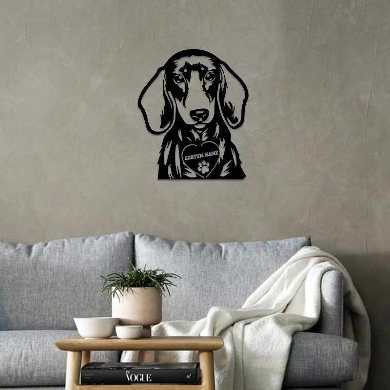 Dog House Sign Custom Dachshund Name Address Portrait