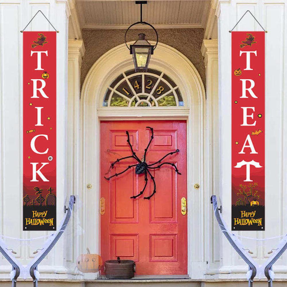 Halloween Front Door Hanging Banners Outdoor Christmas Banner for Home