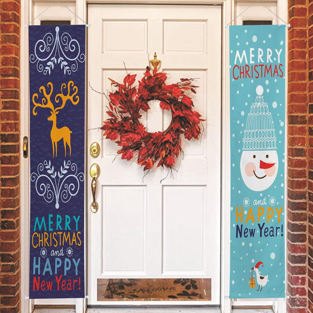 Halloween Front Door Hanging Banners Outdoor Christmas Banner for Home