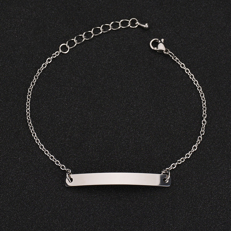 Custom Name Curved Brand Bracelet Personalized Engraving Couple Bracelet