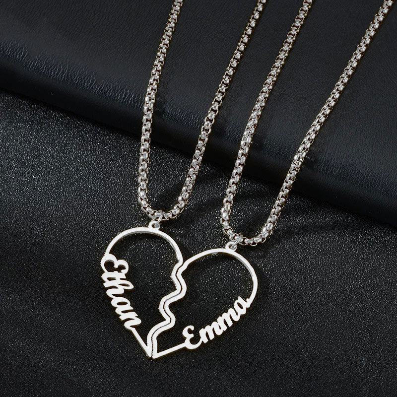 Matching Name Necklace Personalized Couple Necklace