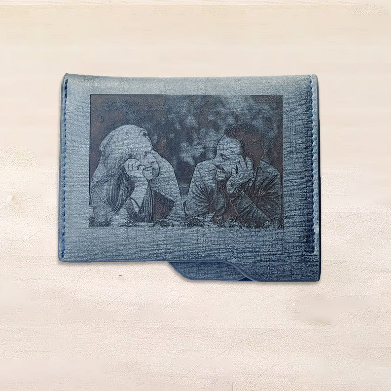 Custom Photo Engraving Wallet Men's Wallet Personalized Leather Wallet