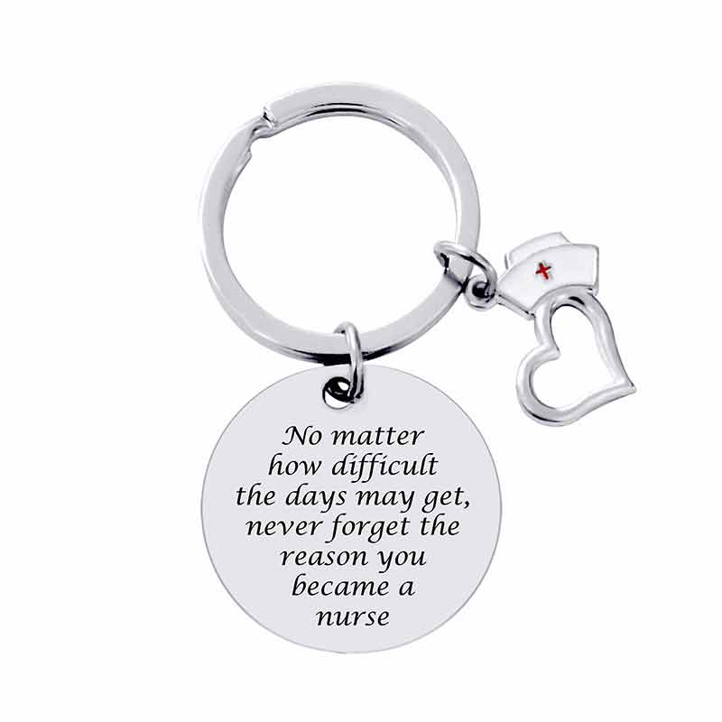 Engraved Key Ring Doctor & Nurse Stainless Steel Keychain