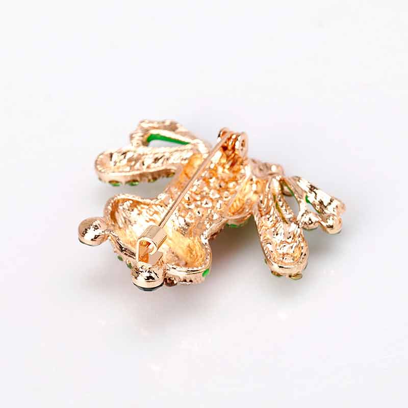 Frog Brooch Cute Oil Drop Enamel Brooch With Cubic Zirconia