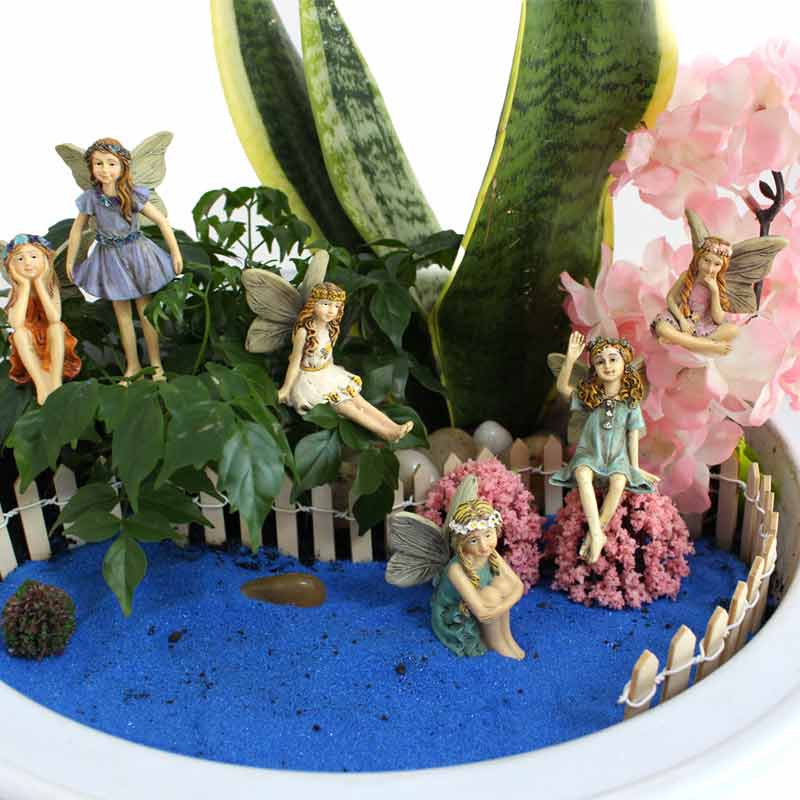 Garden Fairy 6 Pieces Balcony Resin Decorations Landscape