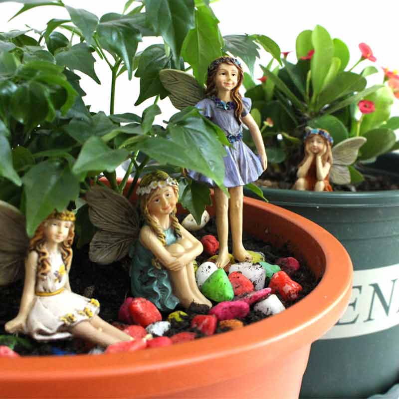 Garden Fairy 6 Pieces Balcony Resin Decorations Landscape