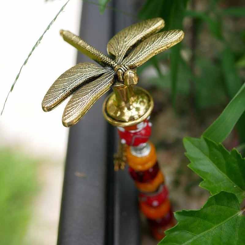 Garden Stakes Metal Dragonfly Topper Sparkle Fairy Wand