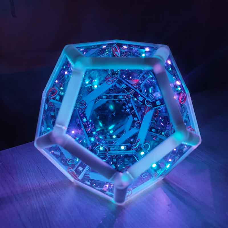 Geometry LED Infinite Dodecahedron Color Art Light Geometry Lights