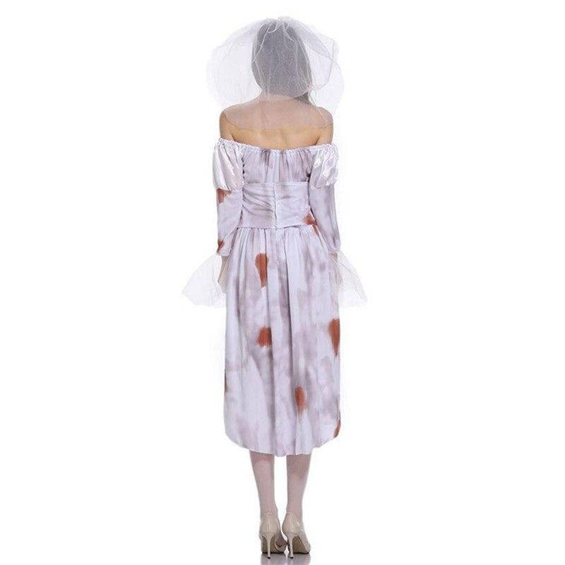 Ghost Bride Costumes Halloween Goddess White Dress